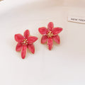 Colorful Enamel Flower Stud Earrings in Five Colors view 10