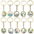 Round Panda Enamel Keychains in 10 Illustrated Scenes view 1