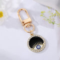 Gold and Silver Tone Crystal Evil Eye Clip Keychains view 9
