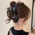 Marbled Loop Acrylic Hair Claw In Pale Pink Or Black view 3