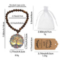 Brown Wood Bead Colorful Tree of Life Pendant Bracelet view 2