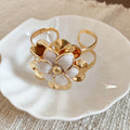Gold Enamel Flower Open Cuff Bracelets Eleven Color Styles view 11