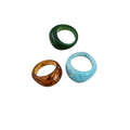 Resin Chunky Dome Ring Three-Piece Sets Brown Beige Blue Green view 5