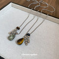 Silver Chain Stone Drop Necklace Ball Cluster Pendant view 2