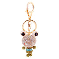 Big-Eyed Frog Rhinestone Keychain With Split Ring And Lobster Clasp view 5
