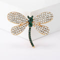 Crystal Dragonfly Brooch With Four Crystal-Covered Wings And A Colored Segmented Body view 6
