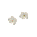 Clear Translucent Acrylic Flower Stud Earrings Pair view 5