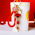 Faceted Gem Fox Keychains with Plain Fortune and Braided Loop Options view 2