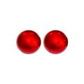 Glossy Red Oversized Round Ball Statement Stud Earrings view 5
