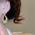 Gold Tone Multicolor Crystal Teardrop Stud Earrings view 3