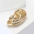 Sculptural Ear Brooch in Gold or Silver Tone Finish view 3