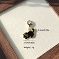 Black Enamel Cat Charm Keychains Gold Lobster Clasps 5 Styles view 3