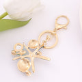 Enamel Starfish Shell Pearl Rhinestone Keychain 4 Colors view 4