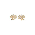 Crystal Ginkgo Leaf Ear Clips in Gold and Silver Tones view 5