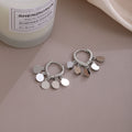 Polished Gold and Silver Disc Fringe Small Huggie Earrings view 2