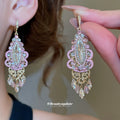 Crystal Teardrop Chandelier Hook Earrings In Four Colors view 3