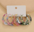 Acetate C Hoop Earring Multipacks in Mixed and Leopard Colors view 8