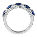 Deep Blue And Clear Round Stone Half-Eternity Ring Silver Tone view 3