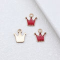 Gold Tone Enamel Crown Charms in Six Bright Colors view 3