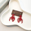Gold Silver Black and Red Koi Outline Hook Earrings view 9