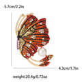 Enamel Butterfly Brooch with Pearl in Three Colorways view 8