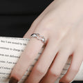 Finger Heart Gesture Open Adjustable Band Ring Two Tones view 3