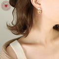 Asymmetric Heart Drop Earrings Pearl And Hollow Heart view 4