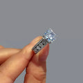 Raised Round Center Wide Crystal Ring in Polished Metal view 4