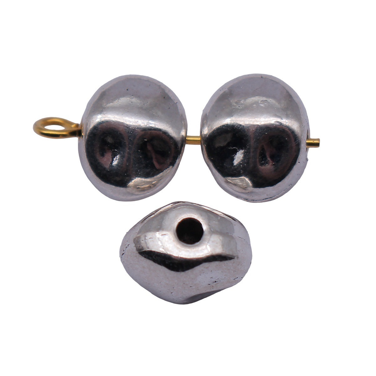 10x8.3x7.2mm 2.1g Antique Silver Zinc Alloy Hammered Irregular Loose Metal Beads for DIY Jewelry Making