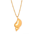 Gold Polished Conch Shell Pendant Necklace Satellite Bead Chain view 5