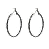 Gunmetal Faceted Hoops