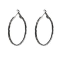 Gunmetal Faceted Irregular Round Oversized Hoop Earrings view 6