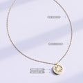 Gold Round Daisy White Shell Pendant Chain Necklace view 4