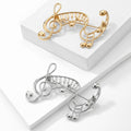 Musical Notes and Treble Clef Brooch in Gold or Silver Tone view 2