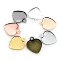 Heart Cabochon Pendant Trays in Eight Metallic Finishes view 4