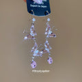 Pink Crystal Butterfly Cascade Hook Earrings Fashion Jewelry for Women view 4