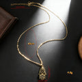 Rhinestone Hamsa Hand Pendant Necklaces in Two Finishes view 4