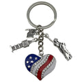 Heart Charm Keychains Featuring Blue Chain Across 22 Pictured Variations view 7