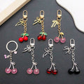 Cherry Keychains with Rings, Clasps and Initial Tags, 19 Options view 2