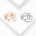 Circular Vine Brooch with Faux Pearl Accents Decorative Lapel Pin view 1