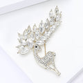 Rhinestone Deer Brooch Marquise Crystal Antlers Gold Silver view 3