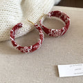 Printed Fabric Hoop Earrings in Four Patterns Statement Jewelry view 9