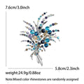 Beaded Spray Bouquet Brooch with Polished Metal and Decorative Accents view 5