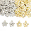 Rhinestone Five Petal Blossom Charms in Gold and Silver Tones view 5