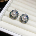 Pearl Crystal Floral Necklace Earrings Ring Jewelry Pieces view 7