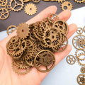 Matte Gold-Tone Gear Metal Charms with 4 Listed Options view 2
