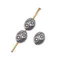 Sun Pattern Oval Beads in 2 Metal Finishes for Jewelry Making view 3
