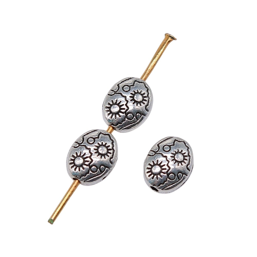 7x6x3mm 0.6g Multicolor Zinc Alloy Oval Sun Loose Metal Beads for DIY Bracelet Necklace Making