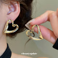 Open Heart Stud Earrings in Gold and Silver Tones Fashion Jewelry view 4