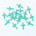 Tiny Enamel Cross Pendant Charms in Eight Color Options view 8